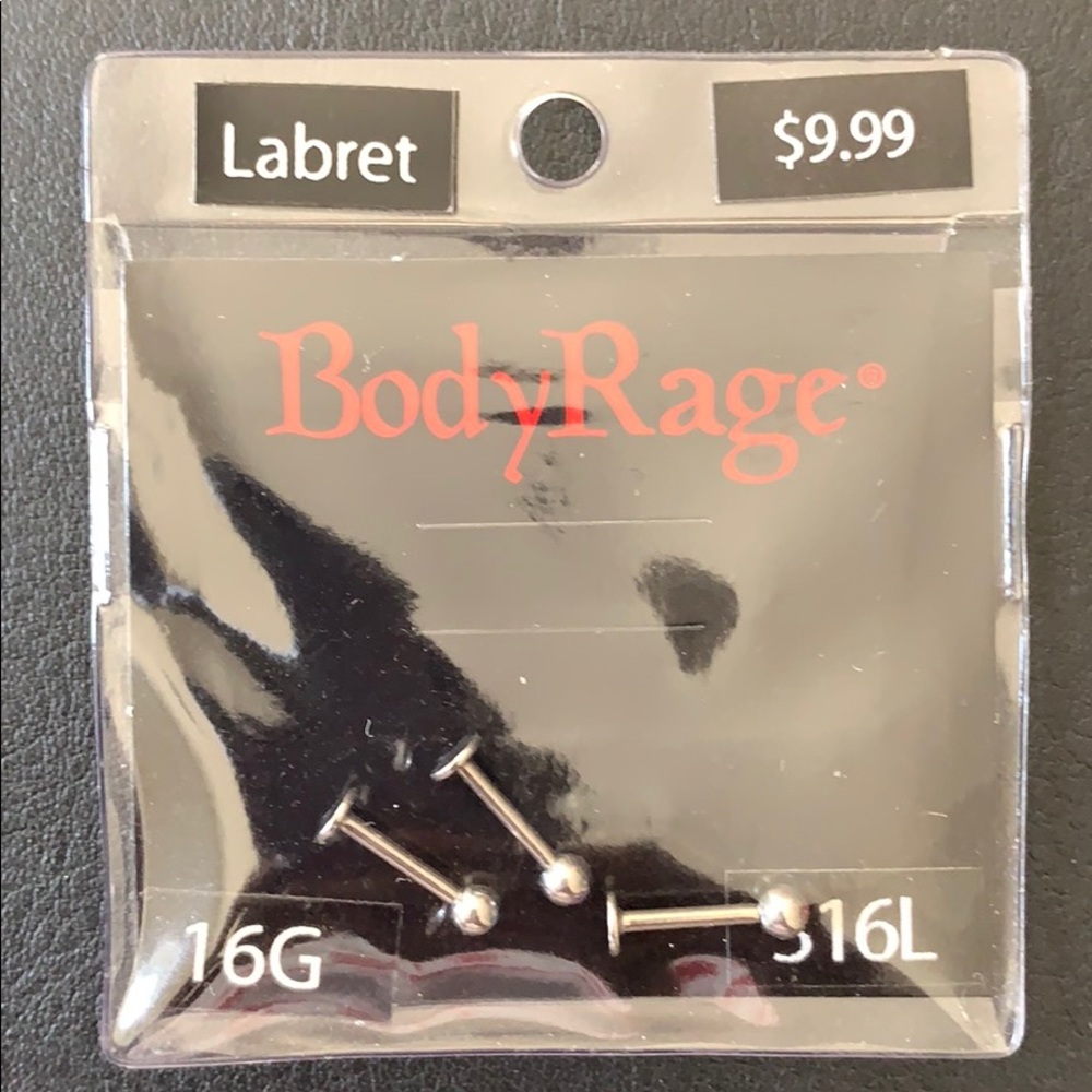 3 UNWORN labret studs 16G